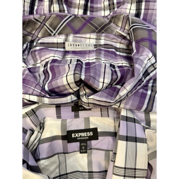 Lot Of 8 Men’s Long Sleeve Button Down Dress Shirts Express GAP Sz L 16-16 1/2 - Picture 2 of 7